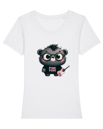 Pink Punk -gray bear 3 White