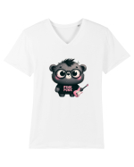 Pink Punk -gray bear 3 Tricou mânecă scurtă guler V Bărbat Presenter