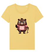 Pink Punk -gray bear 5 Tricou mânecă scurtă guler larg fitted Damă Expresser