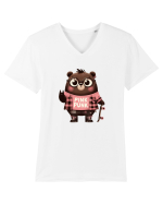 Pink Punk -gray bear 5 Tricou mânecă scurtă guler V Bărbat Presenter