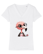 Pink Punk -pink flamingo 1 Tricou mânecă scurtă guler V Damă Evoker