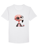 Pink Punk -pink flamingo 1 Tricou mânecă scurtă guler larg Bărbat Skater