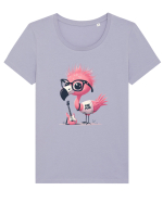 Pink Punk -pink flamingo 2 Tricou mânecă scurtă guler larg fitted Damă Expresser