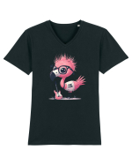 Pink Punk -pink flamingo 2 Tricou mânecă scurtă guler V Bărbat Presenter
