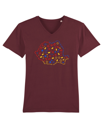 Harta ROmania Burgundy