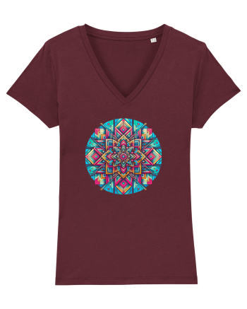 ABSTRACT GEOMETRIC  Burgundy