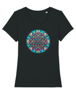 ABSTRACT GEOMETRIC  Tricou mânecă scurtă guler larg fitted Damă Expresser