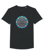 ABSTRACT GEOMETRIC  Tricou mânecă scurtă guler larg Bărbat Skater