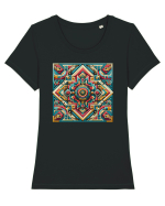 ABSTRACT GEOMETRIC 3 Tricou mânecă scurtă guler larg fitted Damă Expresser