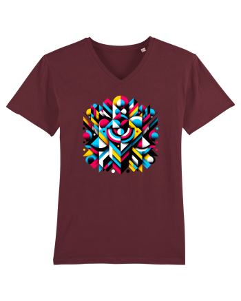 ABSTRACT GEOMETRIC MINIMALIST 1 Burgundy