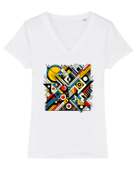 ABSTRACT GEOMETRIC MINIMALIST 2 Tricou mânecă scurtă guler V Damă Evoker