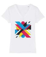 ABSTRACT GEOMETRIC MINIMALIST 3 Tricou mânecă scurtă guler V Damă Evoker