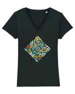 ABSTRACT GEOMETRIC MINIMALIST 4 Tricou mânecă scurtă guler V Damă Evoker