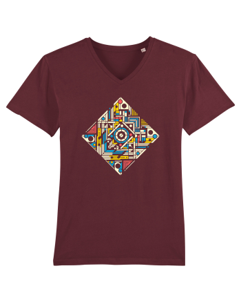 ABSTRACT GEOMETRIC MINIMALIST 4 Burgundy