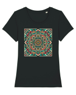 ABSTRACT GEOMETRIC 4 Tricou mânecă scurtă guler larg fitted Damă Expresser