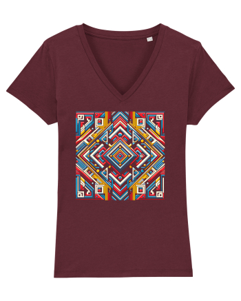 ABSTRACT GEOMETRIC MINIMALIST 5 Burgundy