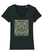 ABSTRACT GEOMETRIC MINIMALIST 6 Tricou mânecă scurtă guler V Damă Evoker