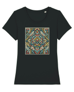 ABSTRACT GEOMETRIC MINIMALIST 6 Tricou mânecă scurtă guler larg fitted Damă Expresser