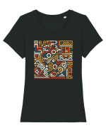ABSTRACT GEOMETRIC 7 Tricou mânecă scurtă guler larg fitted Damă Expresser