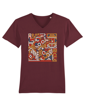 ABSTRACT GEOMETRIC 7 Burgundy
