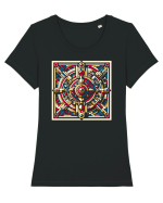 ABSTRACT GEOMETRIC 8 Tricou mânecă scurtă guler larg fitted Damă Expresser