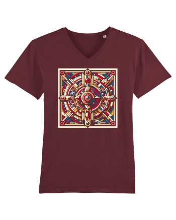 ABSTRACT GEOMETRIC 8 Burgundy