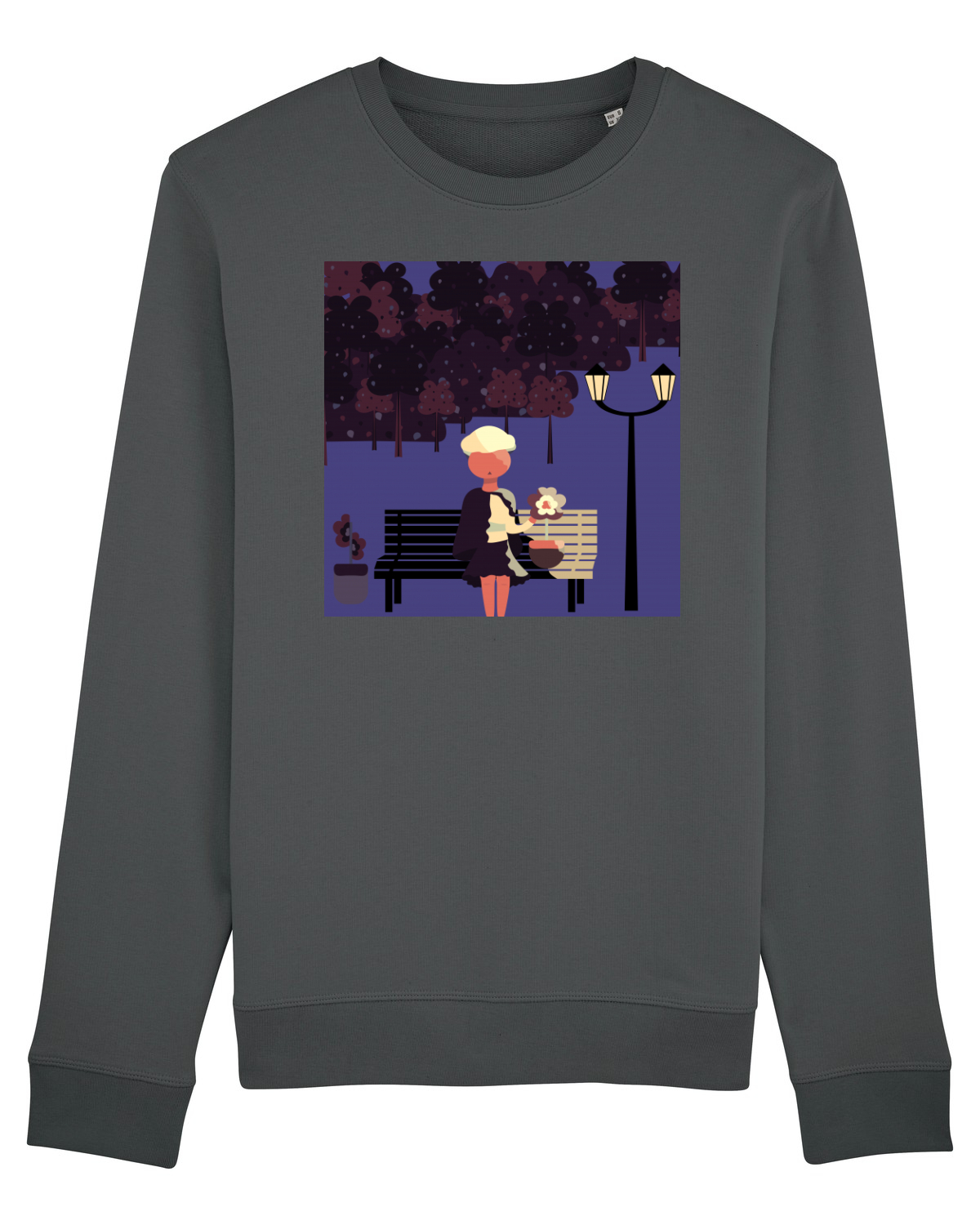 Bluză mânecă lungă Unisex Rise Anthracite