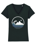 Oceans and Mountains Tricou mânecă scurtă guler V Damă Evoker