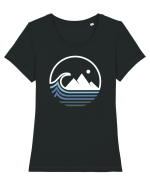 Oceans and Mountains Tricou mânecă scurtă guler larg fitted Damă Expresser