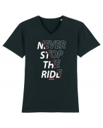 Never Stop The Ride Tricou mânecă scurtă guler V Bărbat Presenter