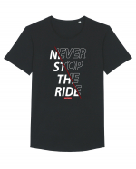 Never Stop The Ride Tricou mânecă scurtă guler larg Bărbat Skater