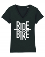 Ride A Bike Tricou mânecă scurtă guler V Damă Evoker