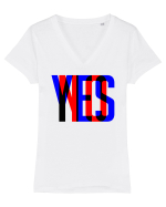 YES. NO Tricou mânecă scurtă guler V Damă Evoker