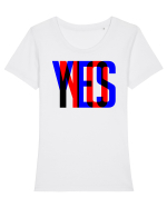 YES. NO Tricou mânecă scurtă guler larg fitted Damă Expresser