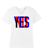 YES. NO Tricou mânecă scurtă guler V Bărbat Presenter