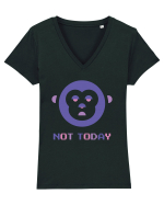 Not Today Monkey Tricou mânecă scurtă guler V Damă Evoker