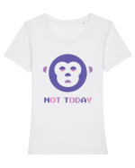 Not Today Monkey Tricou mânecă scurtă guler larg fitted Damă Expresser