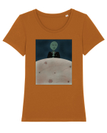 Green Martian Tricou mânecă scurtă guler larg fitted Damă Expresser