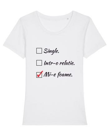 Single. Într-o relație. Mie foame. White