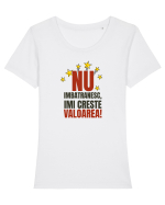 Nu imbatranesc, imi creste valoarea  Tricou mânecă scurtă guler larg fitted Damă Expresser