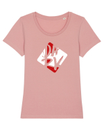DARK (rosu, alb) Tricou mânecă scurtă guler larg fitted Damă Expresser