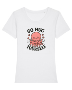 Go hug yourself - octopus style Tricou mânecă scurtă guler larg fitted Damă Expresser