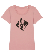 DARK Tricou mânecă scurtă guler larg fitted Damă Expresser