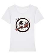 Happy  Hallo - oops! Tricou mânecă scurtă guler larg fitted Damă Expresser