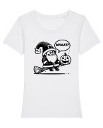 Happy  Hallo - oops! Whaat?  Tricou mânecă scurtă guler larg fitted Damă Expresser