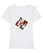 DARK (rosu, negru) Tricou mânecă scurtă guler larg fitted Damă Expresser