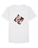 DARK (rosu, negru) Tricou mânecă scurtă guler larg Bărbat Skater