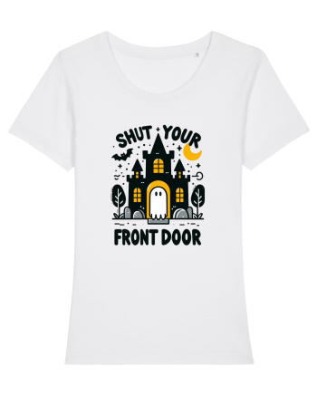 Shut your front door - cute yellow  ghost White