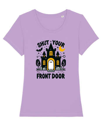 Shut your front door - cute yellow  ghost Lavender Dawn