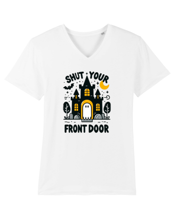 Shut your front door - cute yellow  ghost White